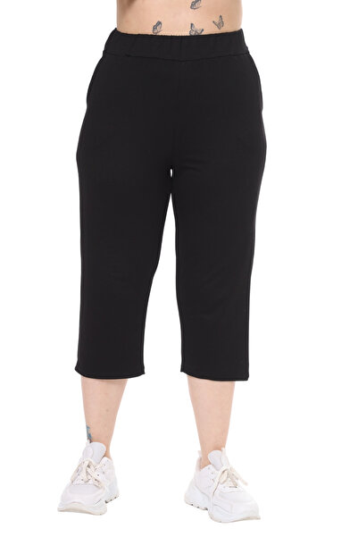 MELSAY Дамски костюм тип Капри с джоб с къс ръкав и голям размер