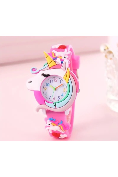 BBS Sevimli 3D Unicorn Karakterli Kız Çocuk Saati