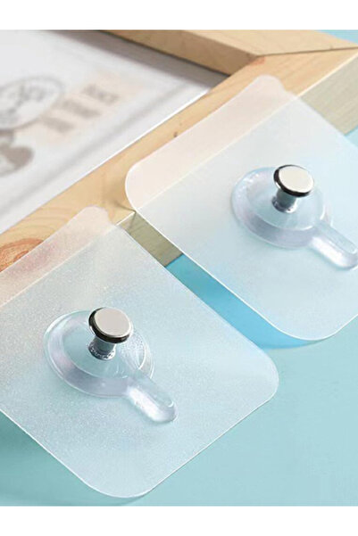 BirTıKHome Aveo 4 Adet Kapı Arkası Elbise Askısı Kendinden Yapışkanlı Şeffaf ...