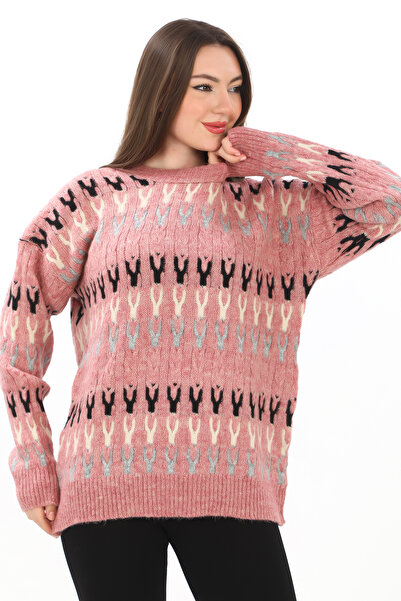 dignus Pulover supradimensionat din tricot moale cu detaliu tricotat