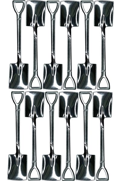 Seyese 12-Piece Wide Shovel Model Tea Coffee Dessert Halva Ice Cream Spoon, Presentation Spoon Dessert Spoon Tea Spoon