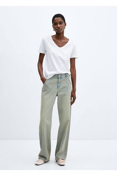 MANGO Woman T-shirt με λαιμόκοψη 100% βαμβάκι