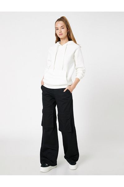 Koton 4wal10051ık Women's Sweat Ecru