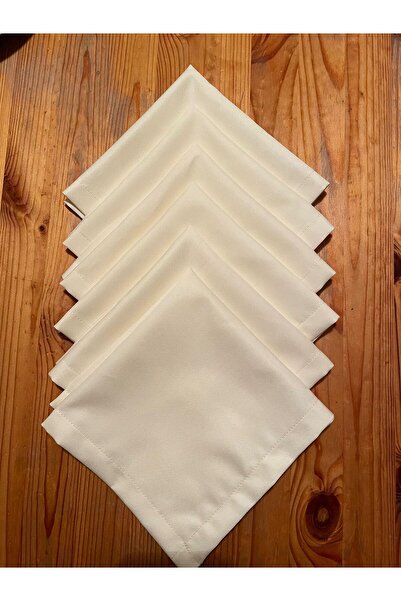 LİFENES 6 bucăți șervețele de servire din țesătură de culoare crem