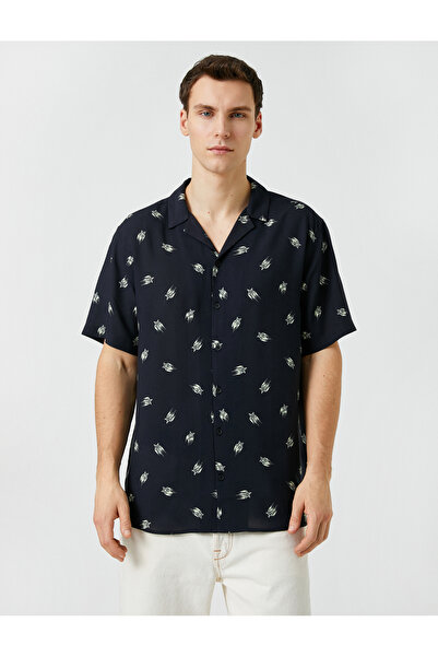 Koton Letní košile s krátkým rukávem s límcem s potiskem hvězdy