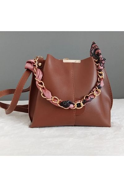 ÇANTA Women's Shoulder Bag with Scarf Chain Strap