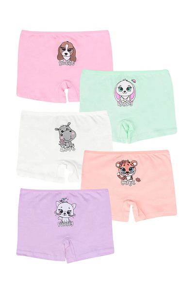 LC Waikiki Girl's Cotton Elastane Boxers 5 Pack