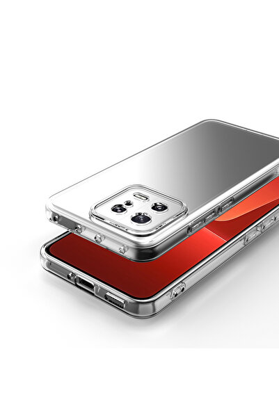 halkhouse Xiaomi Mi 13 Kılıf İnce Şeffaf Esnek Yumuşak Süper Silikon Kapak