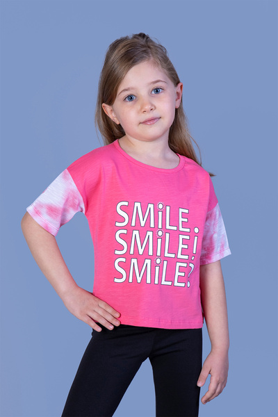 Toontoy Κορίτσι - Smile με τύπωμα και μπλουζάκι με στάμπα με μανίκια