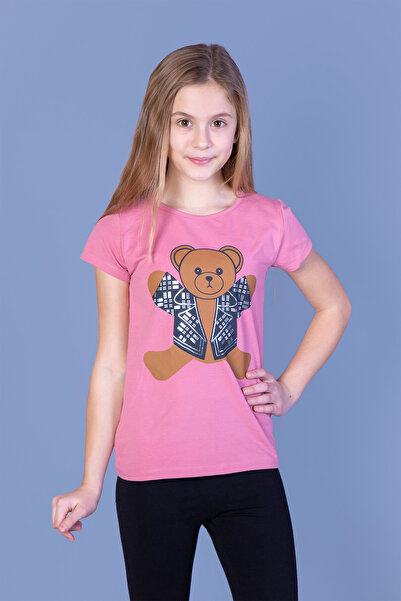 Toontoy Tricou Ursuleț B cu imprimeu pentru fete