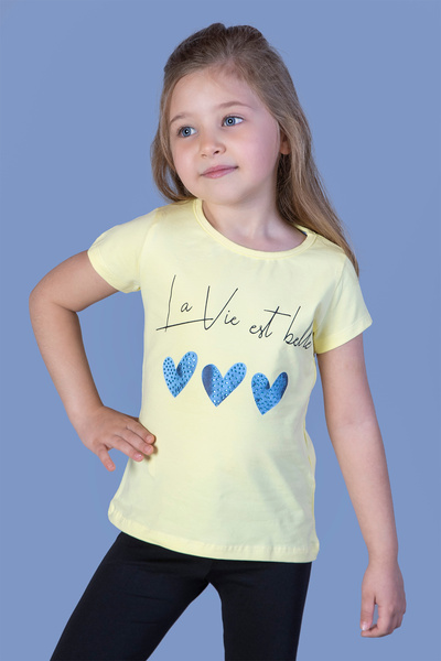 Toontoy Devojčino srce Sa deznom Tekst Štampano Sa kamenim vezom Majica