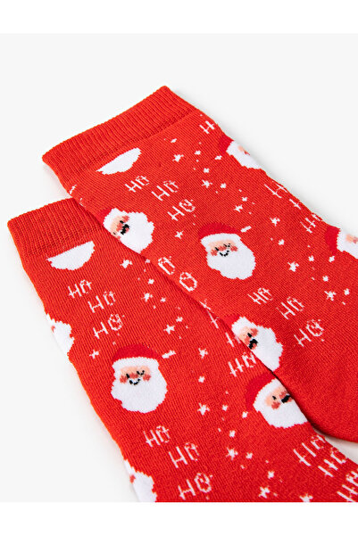 Koton New Year's Patterned Towel Socks