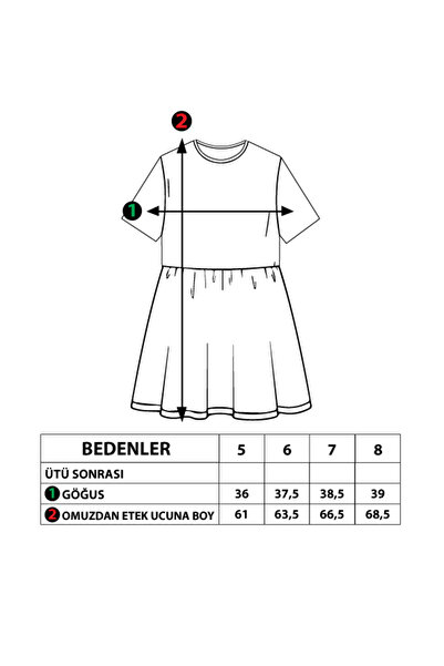 Toontoy Κοριτσίστικο φόρεμα με τύπωμα με κεντημένη πέτρα, ελαστική μέση και δύο πλαϊνές τσέπες
