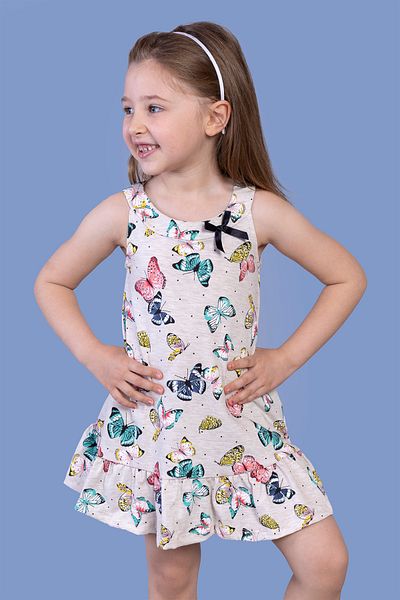Toontoy Butterfly Patterned Girl's Dress