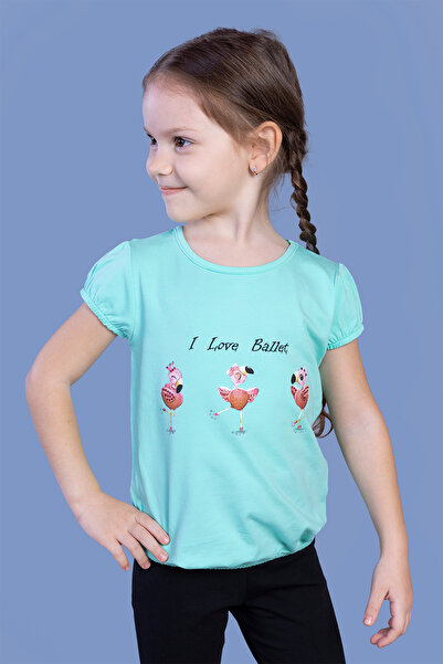 Toontoy Κορίτσι - με τύπωμα Ελαστικό λεπτομέρεια με σούρες Μπλουζάκι