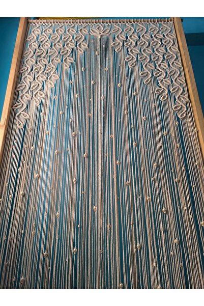 EdaTasarım İnci Boncuklu Makrome Perde