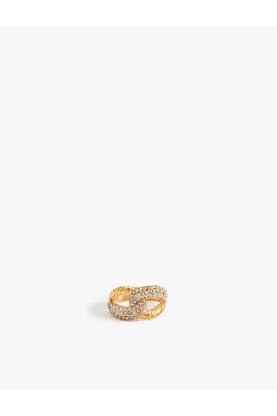 Koton Textured and Twisted Stone Ring