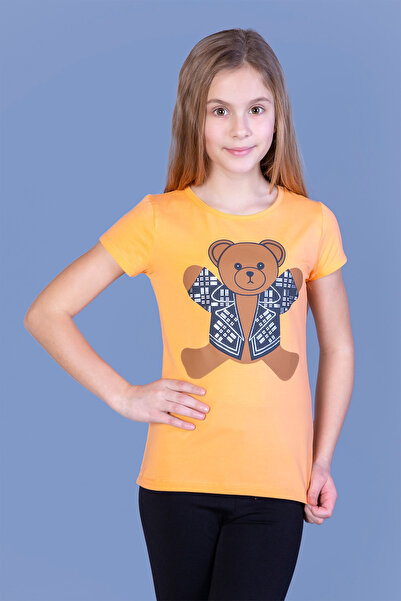 Toontoy Tricou Ursuleț B cu imprimeu pentru fete