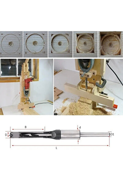 HSS büküm kare delik matkap ucu Mortising keski ahşap ağaç işleme zıvana çıka...