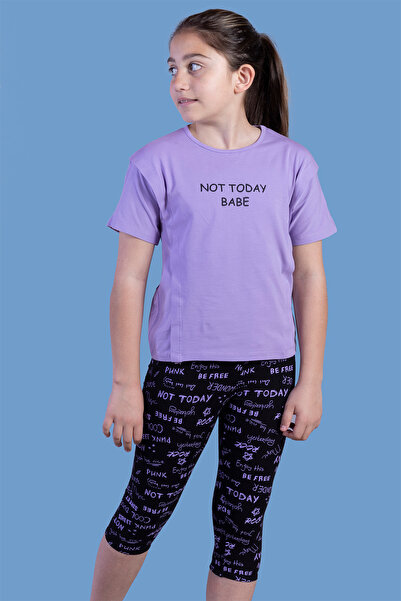 Toontoy B cu imprimeu și costum de jambiere cu detaliu decupat pentru fetiță