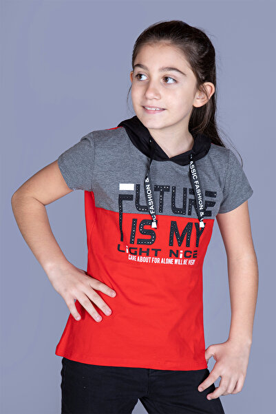 Toontoy Fată - cu glugă cu imprimeu Tricou Garni