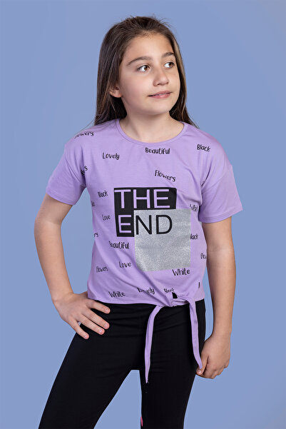 Toontoy Κορίτσι - με τύπωμα και ολοκληρωμένο μπλουζάκι με λεπτομέρεια με κορδ...