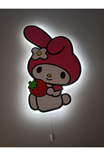 UViolets Dekoratif Ahşap Baskılı Sanrio Karakteri Çilek Tutan My Melody Çocuk...