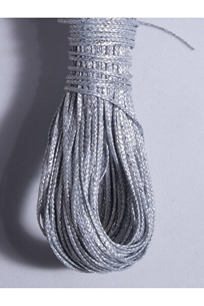 Eskişehir hobi sanat Κολιέ με κερωμένο ασημί νήμα 25 μέτρων 1 mm - Σχέδιο βραχιόλι