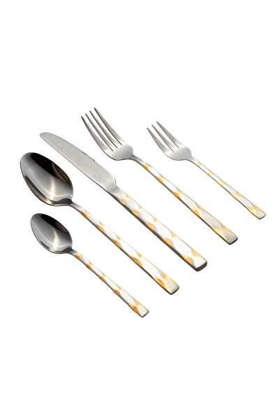 Dania حقيبة ملاعق من الستانلس ستيل والذهب مكونة من 72 قطعة