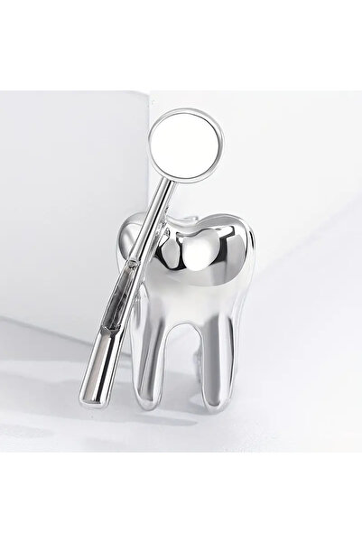 betbay Mini Diş Metal Broş/Yaka İğnesi-Hediyelik karton kutusuyla