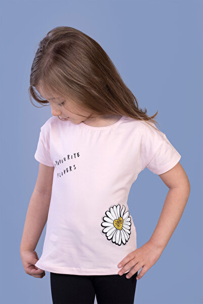 Toontoy Tricou pentru fete cu imprimeu cu margarete