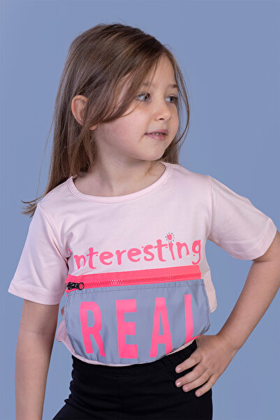 Toontoy Devojka - Skraćeni kroj Štampano Majica sa reflektorskim detaljima