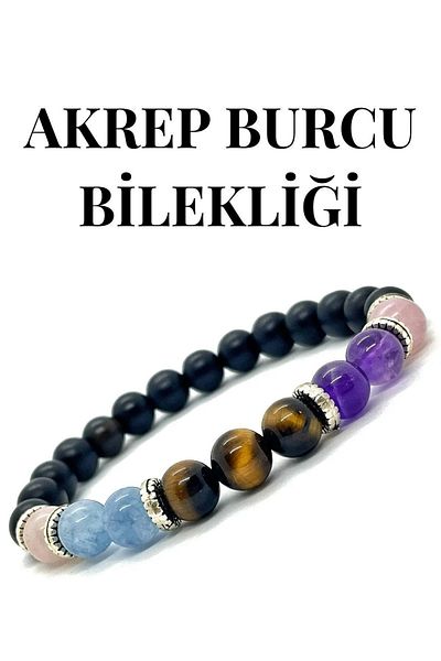 eHediyecim Natural Stone Bracelet for Zodiac Signs (Shark-Lion-Fish-Shark-Bull-Twin-Bull-Bucket-Shark-Shark-Bow-Crab)