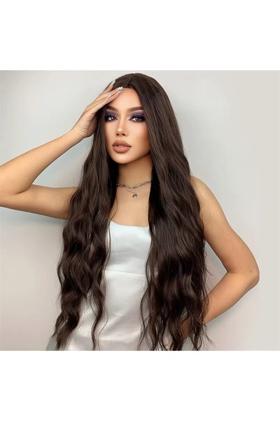 favorim peruk Yeni sezon kahve tonu dalgalı perçemsiz vip model peruk