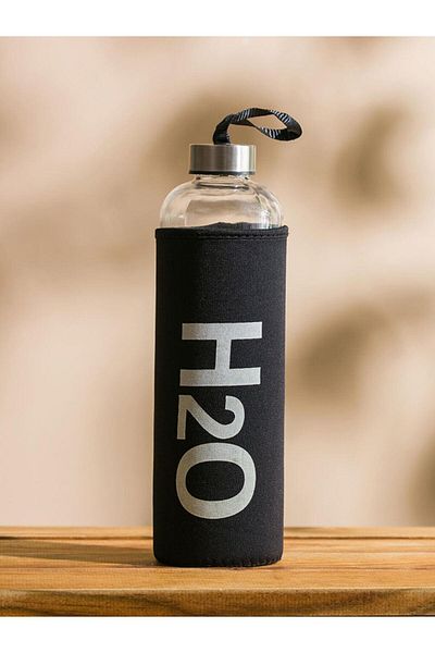 LC Waikiki H2O Black Case Glass Flask 600 ml