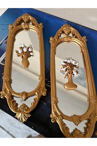 busraconcept El yapımı dekoratif aynalı duvar tablo 70cm 2li