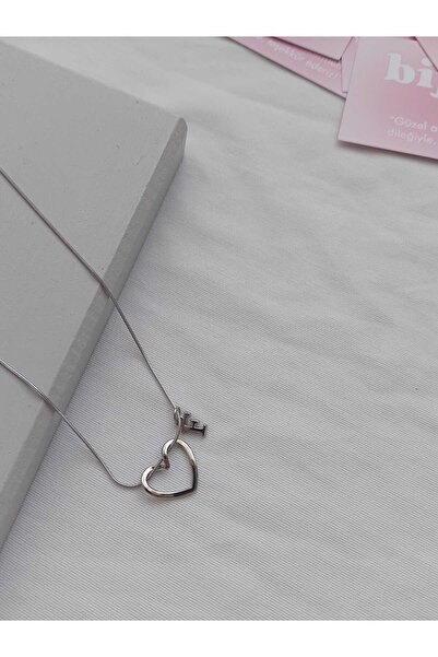 bijoux uniques Kalpli F Harfli Çelik Kolye