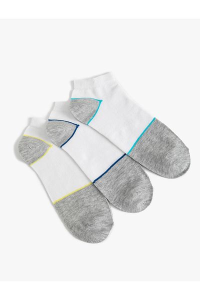 Koton Kt - Set of 3 Colorful Stripe Patterned Booties Socks