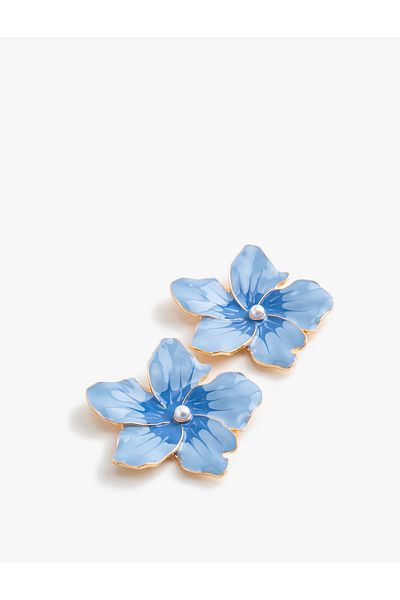 Koton Steel Alloy Pearl Detailed Flower Earrings