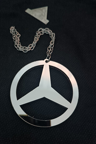 AHWART Mercedes Araba Dikiz Aynası Süsü Mercedes Logosu KROM Pleksi Araba Süsü