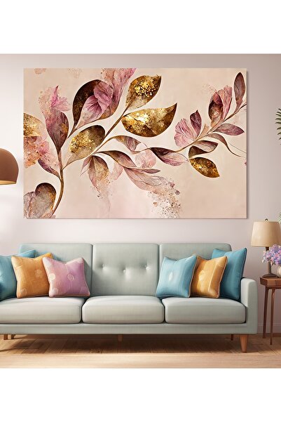 BAYTOK Altın Varaklı Bohem Modern Tasarım Duvar Ev Tablosu