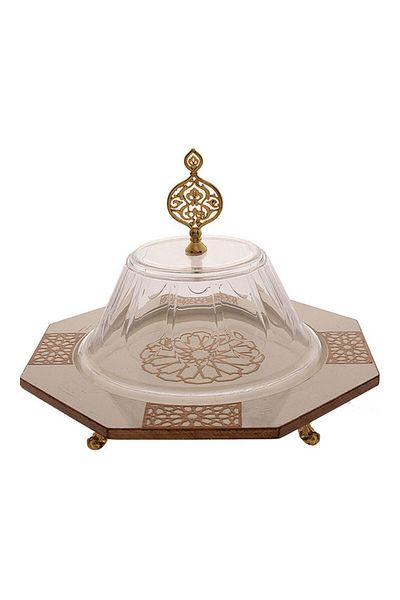 Dania Cake Plate With Lid Brown/Clear