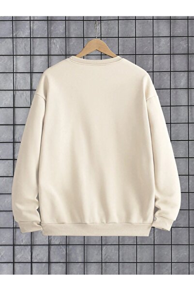 OVER HEAD Καλά Χριστούγεννα Reinbeer εμπριμέ μπεζ φούτερ με λαιμόκοψη