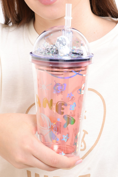 Meturas 450 ml Astronaut Figured Planetary Mug - Binocular Straw Cup, 20 * 10 cm