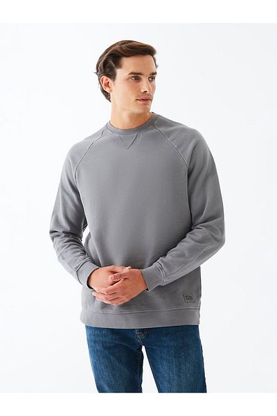 Ltb Σκούρο γκρι φούτερ με λεπτό εφέ Crew Neck