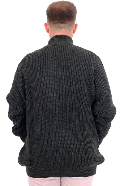 ModeXL Чоловічий светр з візерунком - Mode XL, великий розмір, хакі, RAIL 24210