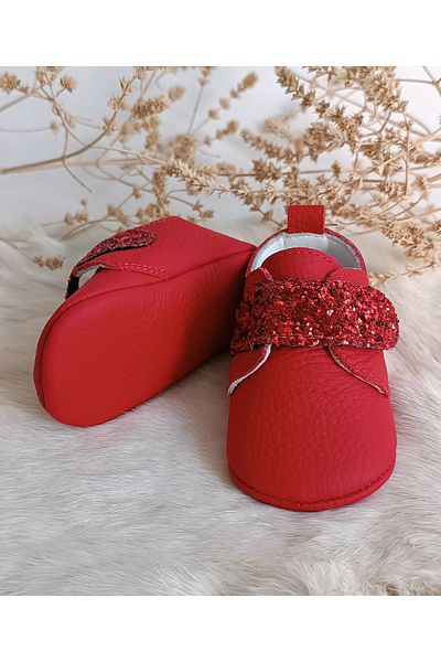 Hodore Juno Red Genuine Leather Baby Shoes