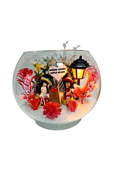 TERARYUM DÜNYASI VE HEDİYELİK Teraryum Doğum Günün Kutlu Olsun Canım Arkadaşım Doğum Günü Partisi Işıklı Fanus