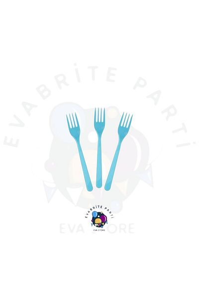 Evabrite 25Pcs Blue Plastic Forks - Birthday Party Set Supplies