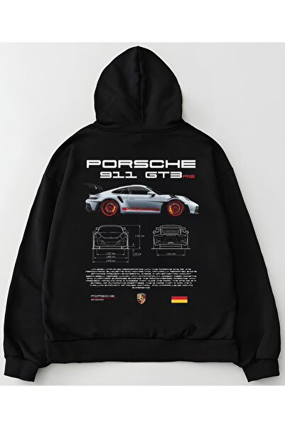 Edizen Hanorac din bumbac cu glugă supradimensionat unisex Porsche 911 GT3 RS 2025 Premium